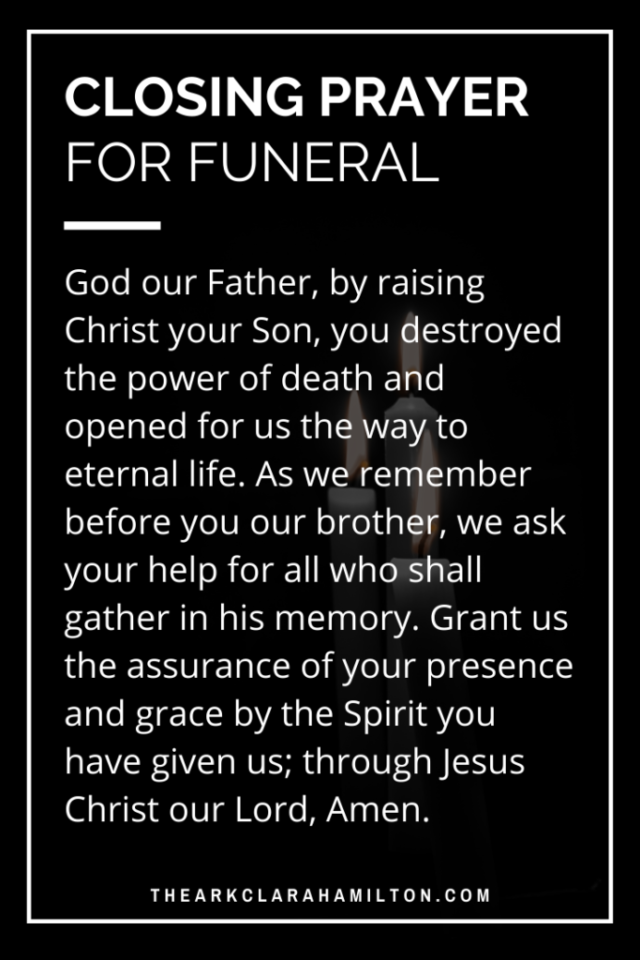 Benediction Prayer For Funeral - CHURCHGISTS.COM