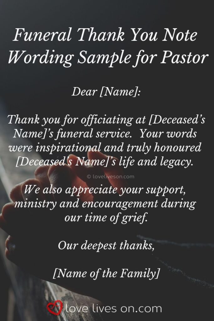 How To Thank A Pastor For Funeral Service