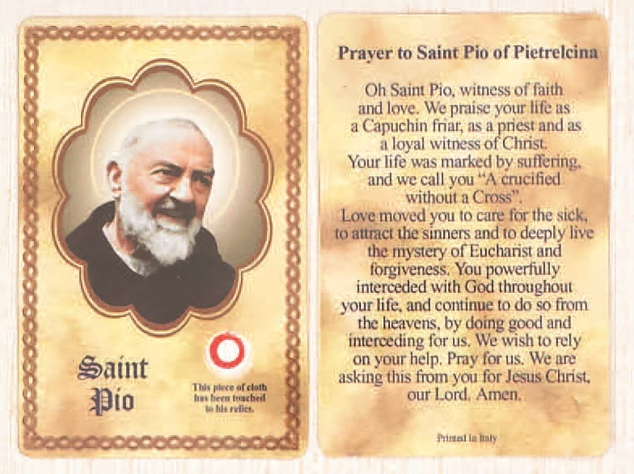 Prayer To Saint Padre Pio